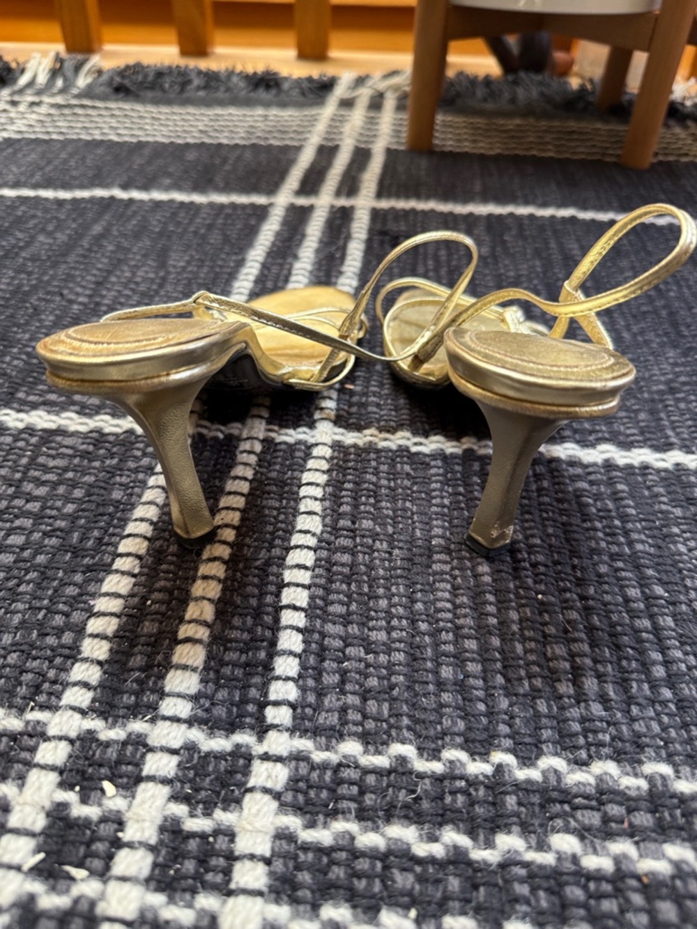 Nine West Metallic Gold Strappy Heeled Sandals - Picture 4 of 6